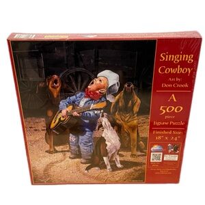 Singing Cowboy Puzzle 500 Pieces Don Crook Western Country Folk Jigsaws Family
